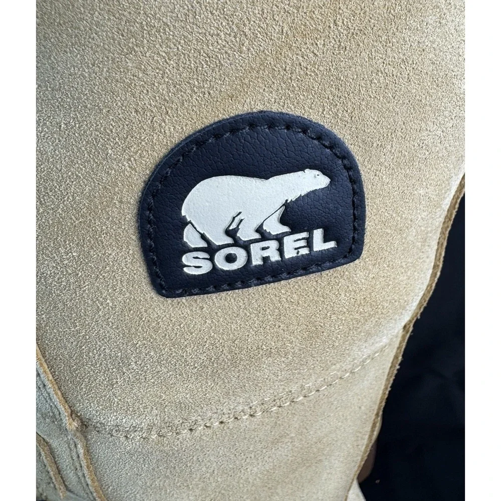 Women's Sorel Tivoli High II Winter Boots Tan Suede Black Rubber Lower U.S. 7.5